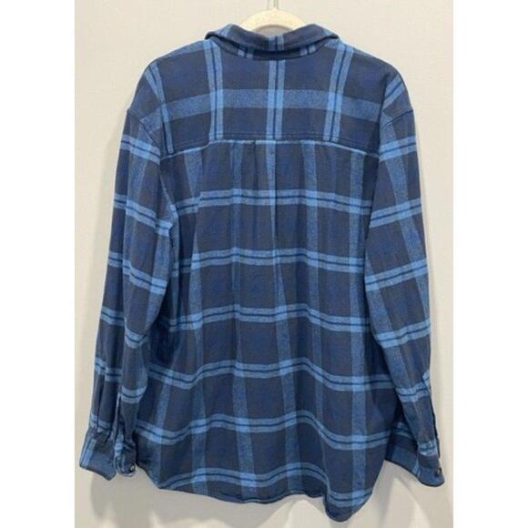 Anchorage Plaid Blue Flannel Button Down Shirt Men's Sz XXL - Picture 2 of 12